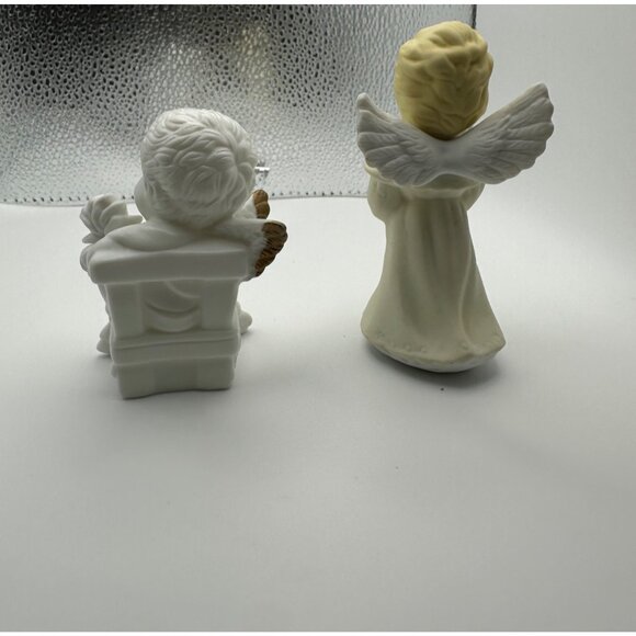 Set Of 2 Angel Figurines Cherub & Standing Angel Decorative Collectibles - Picture 2 of 15